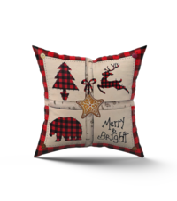 COPRICUSCINO XMAS TARTAN 45X45 Tellini S.r.l. Ingrosso Abbigliamento